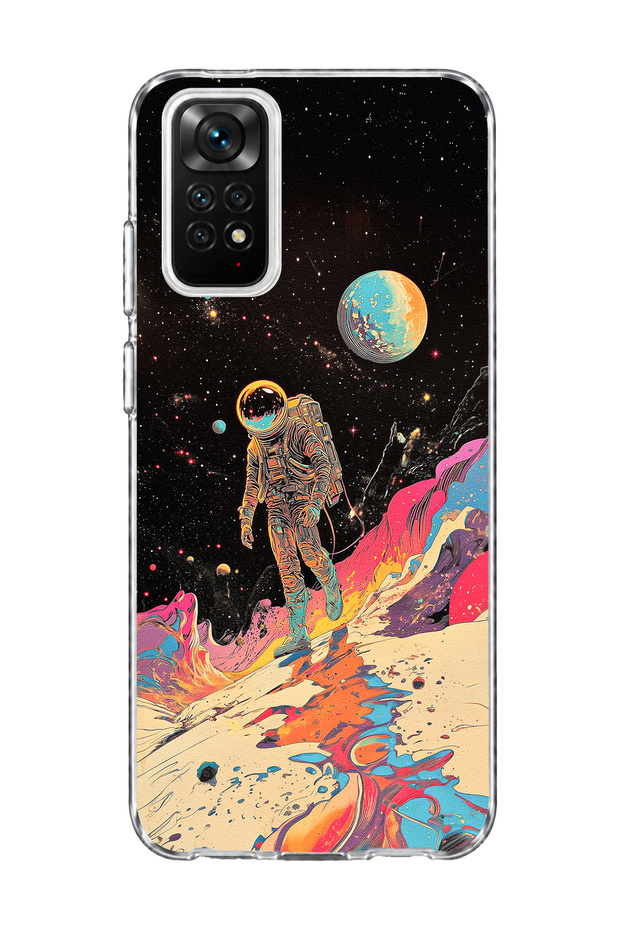Redmi Note 11 / 11S Compatible Astronaut Space Walk Printed Transparent Phone Case