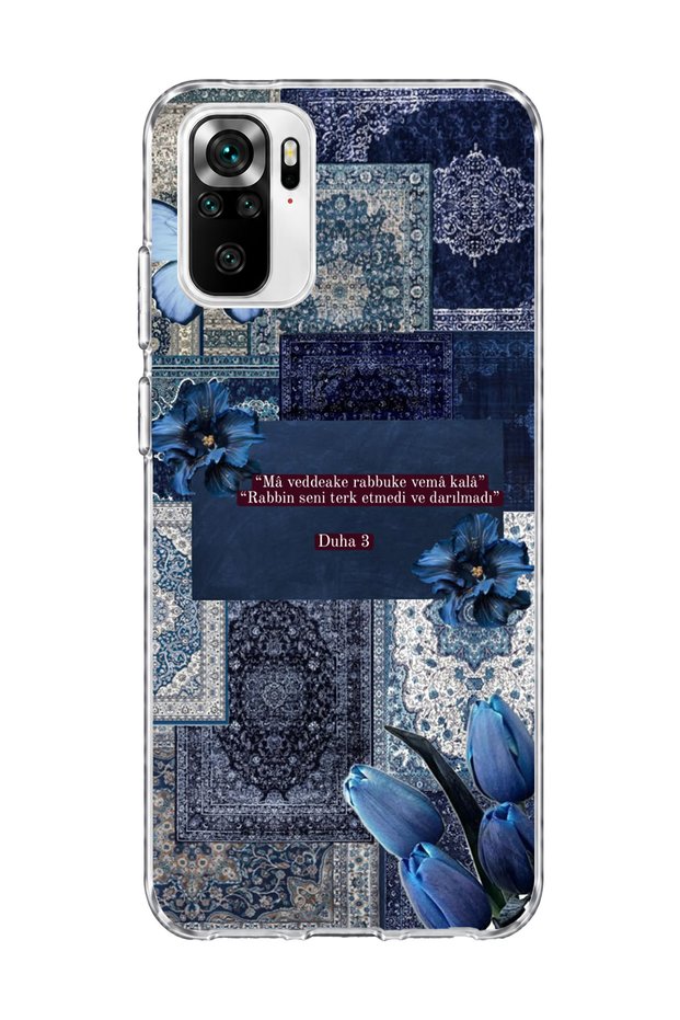 Redmi Note 10 / 10S Compatible Blue Butterfly Verse Printed Transparent Phone Case