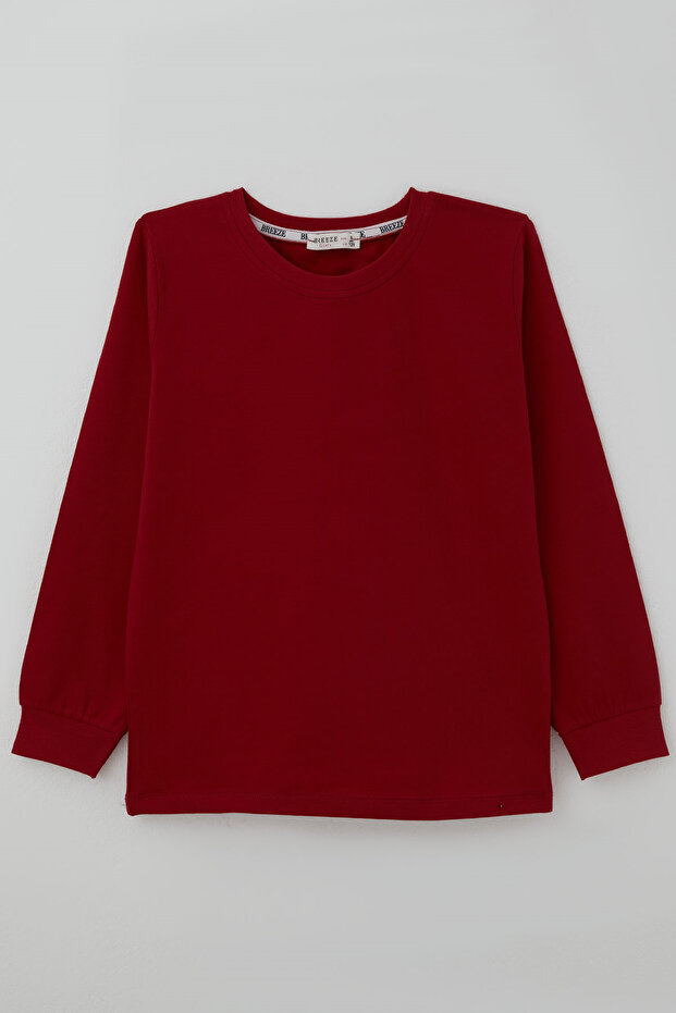 Girl's Long Sleeve T-Shirt Basic 3-12 Years, Red
