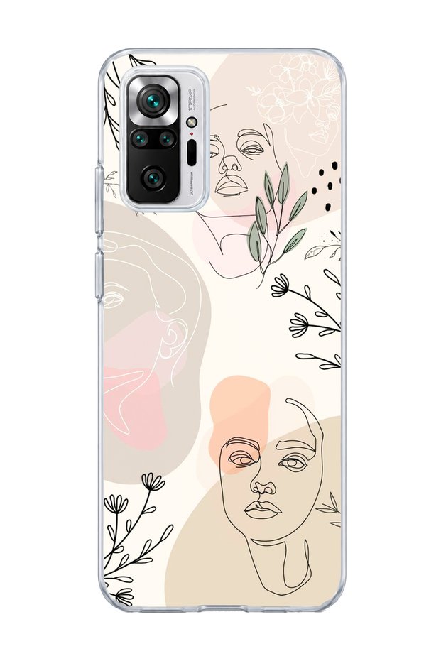 Redmi Note 10 Pro 4g Compatible Stripe Leaf Printed Transparent Phone Case