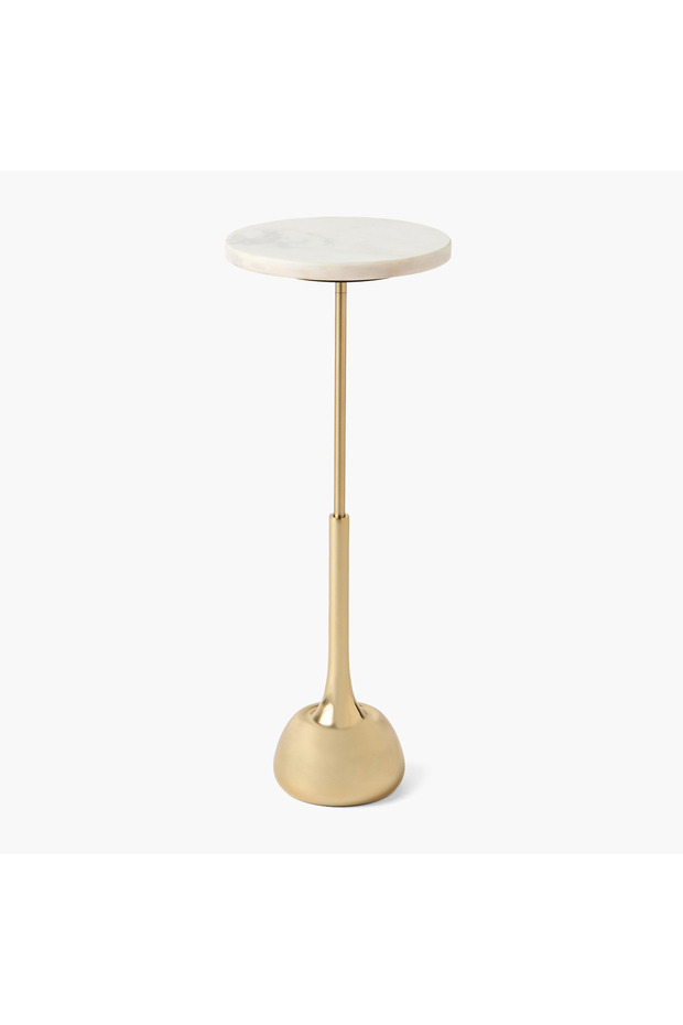 Marble Top Side Table with Pedestal Base - 60 cms
