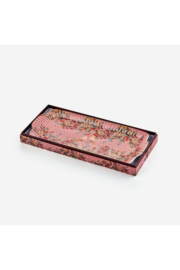 Summer Lounge Red Porcelain Tray 35X15,6X2,6 cm