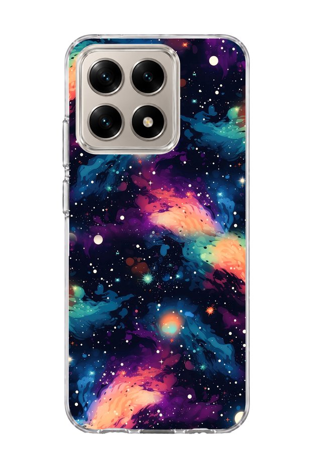 Mi 15t Compatible Colorful Galaxy Printed Transparent Phone Case
