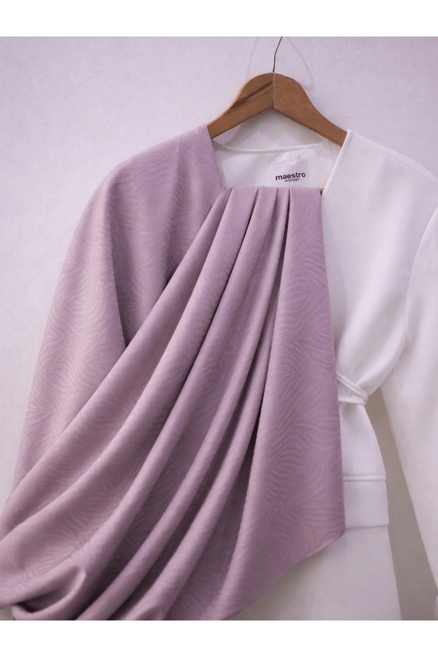 Mysterious Geometry Pattern Jacquard Shawl - Mink