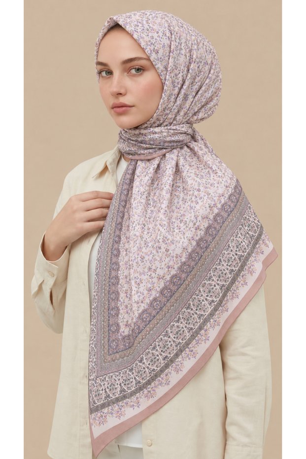 Rosena 120*120 cm Italian Chiffon Scarf - Powder Pink