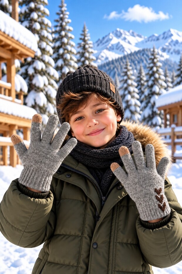 Ki̇tti̇ 26245-10 Men's 9-15 Touchscreen-Enabled Knitted Gloves