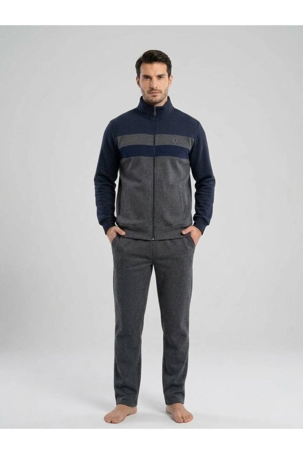 Men's 3 Thread Zipper Tracksuit Set
