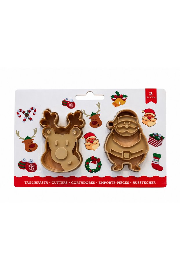 Christmas Themed Cookie Mold Set of 2 – Santa Claus and Reindeer