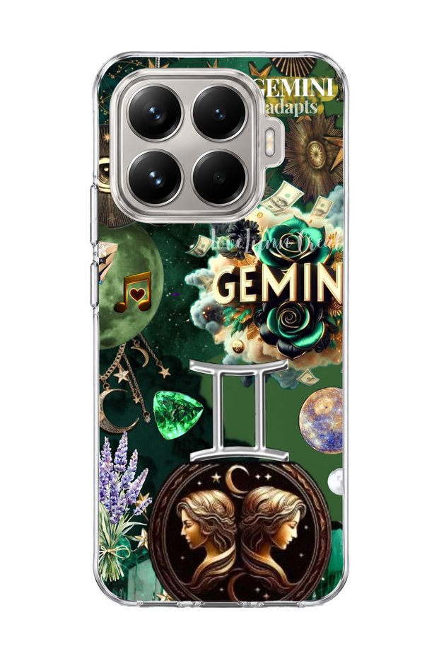 Mi 15t Pro Compatible Gemini Zodiac Sign Printed Transparent Phone Case
