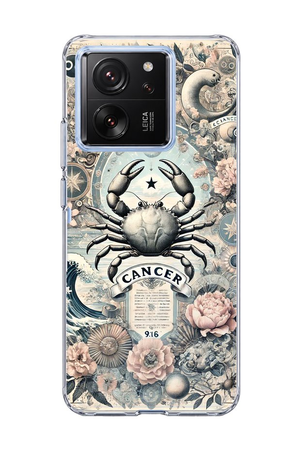 Mi 13t Compatible Crab Sign Printed Transparent Phone Case