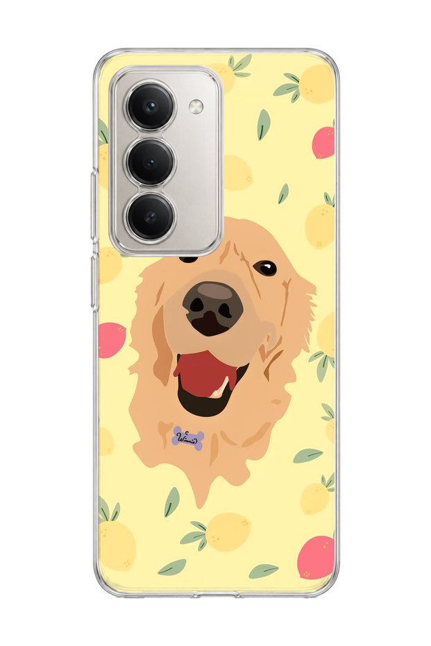 Redmi 15 Compatible Yellow Dog Lemon Printed Transparent Phone Case