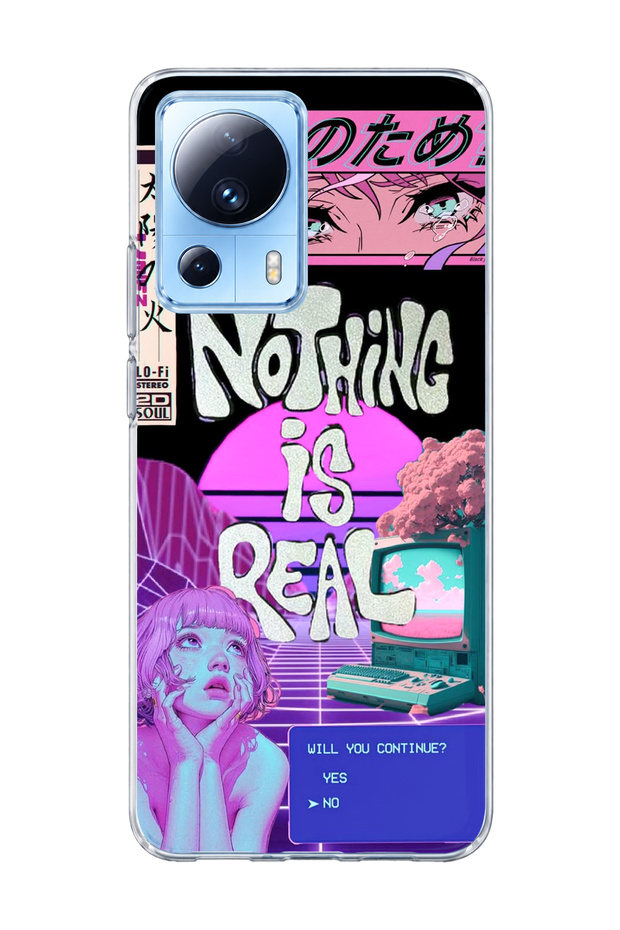 Mi 13 Lite Compatible Neon Sunset Girl Printed Transparent Phone Case