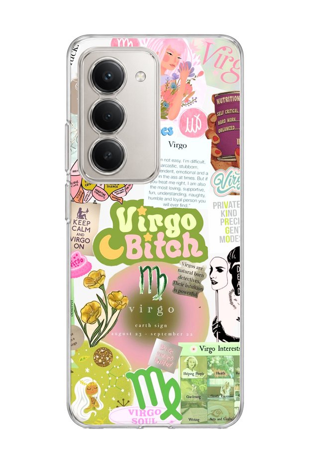 Redmi 15 Compatible Virgo Sign Printed Transparent Phone Case