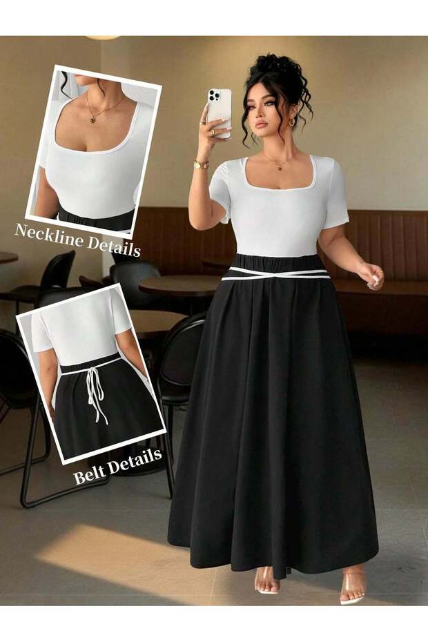 Rochie maxi, mix culori