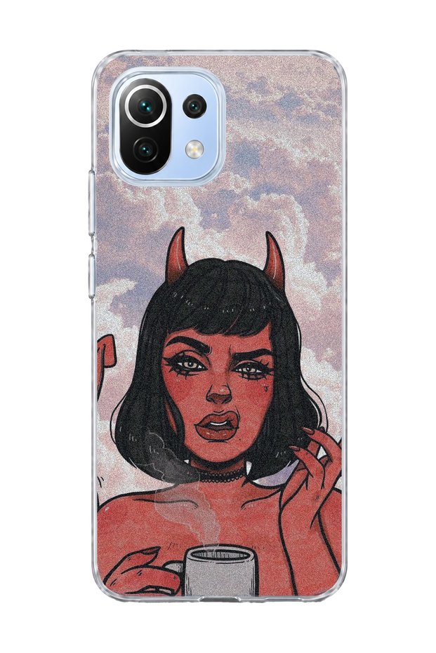 Mi 11 Lite Compatible Horned Girl Cloud Printed Transparent Phone Case