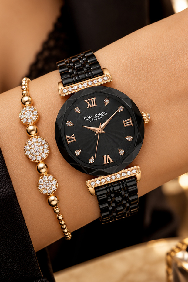 Round Case Gold Silver Women's Wristwatch - 3 Atm Water Resistant Steel Band Japanese Movement Gift Special Boxed Tjb2019C1