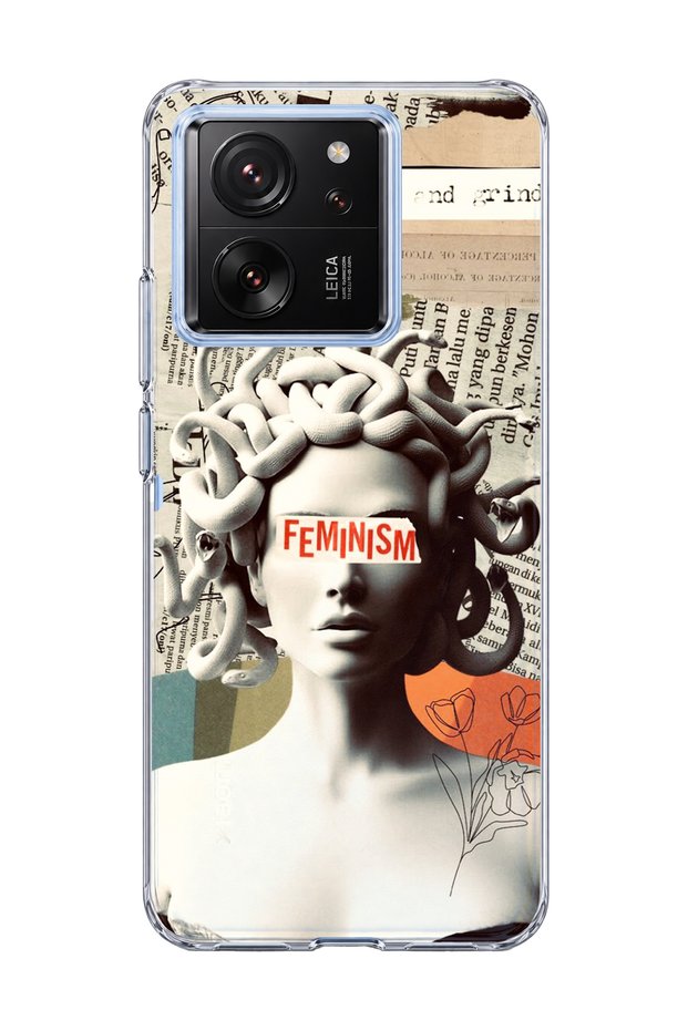 Mi 13t Pro Compatible Snake Hair Sculpture Printed Transparent Phone Case