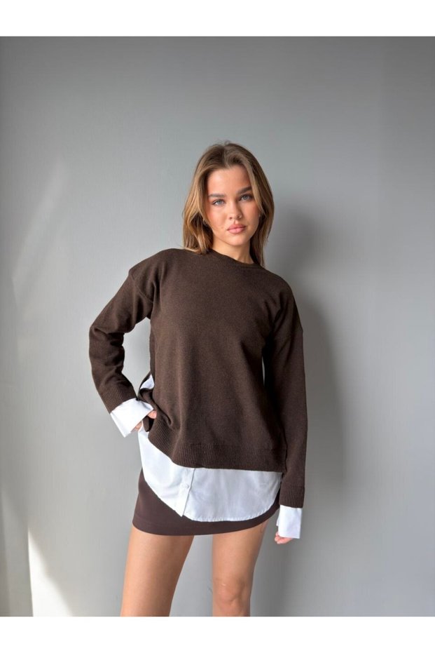 Women's Shirt Garnished Sweater
