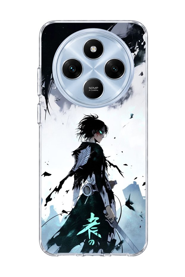 Redmi 14C Compatible Anime Turquoise Eye Printed Transparent Phone Case