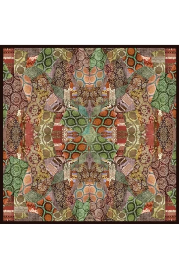 Sura Silk Scarf - Autumn-Winter- 90 X 90 -Asm2832 Tile-02