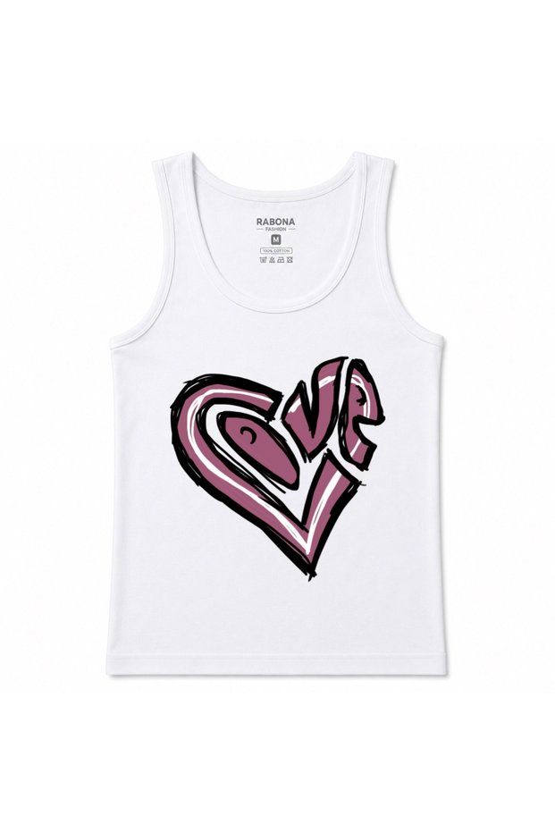 Love in Motion – Pink Graffiti Heart Graphic Tank Top