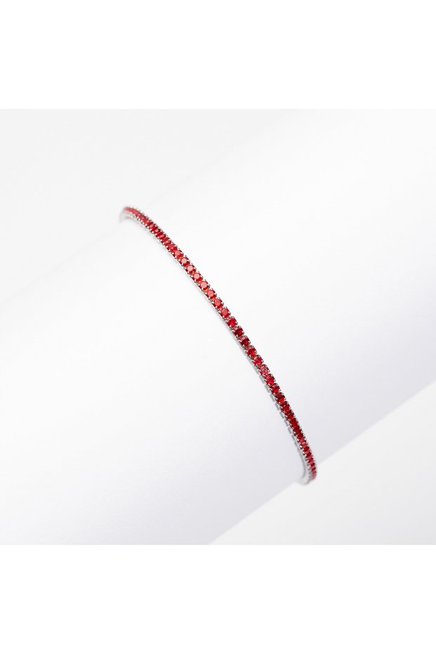 925 SILVER Tennis Bracelet Ruby