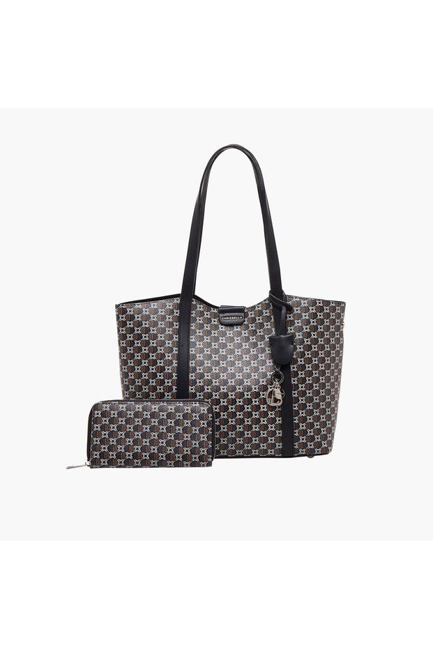 Printed Tote Bag with Wallet