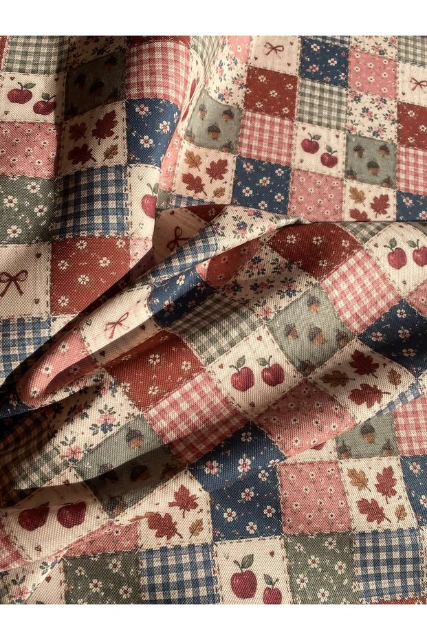 Sonbahar Patchwork Desenli Kumaş