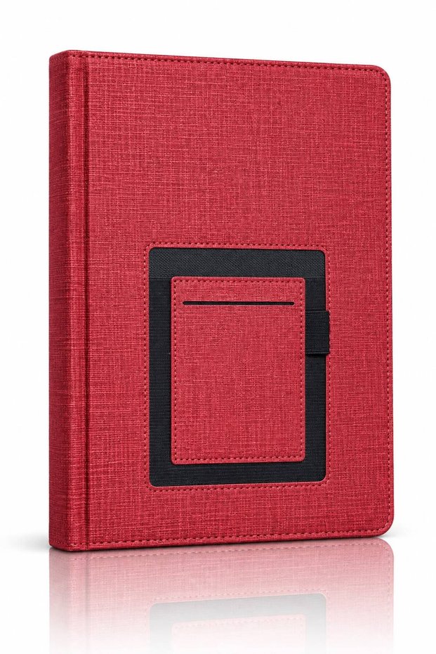17X24Cm 1630 Fabric Dated Agenda with Wallet and Pen Holder Pocket (Ivory Paper)