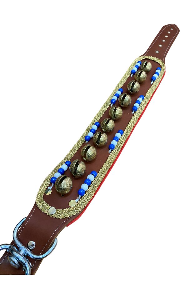 10 Bell Wide Kangal Dog Collar Genuine Buffalo Leather