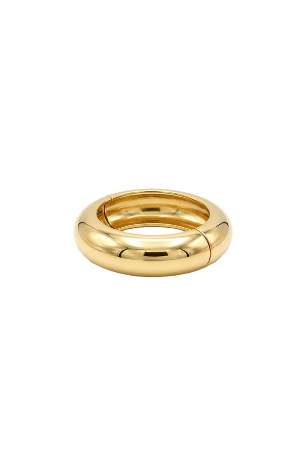Metal Form Collection Bold Handcuff Bracelet - Gold