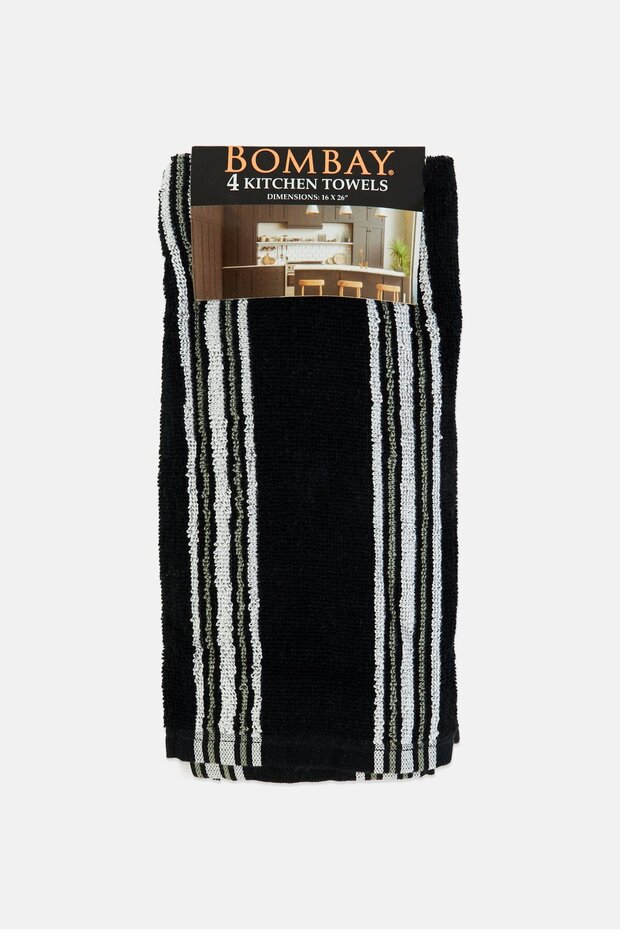 4 Piece Plaid Double Sided Kitchen Towels, Multicolor