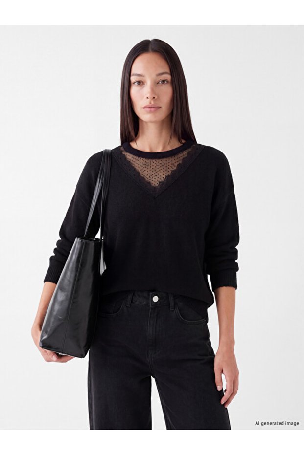 Esvab • Modern & Distinctive Wool Blend Women's Knitwear Sweater