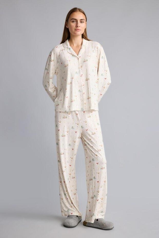 Regular Fit Patterned 2-Piece Pajama Set (26 Au)