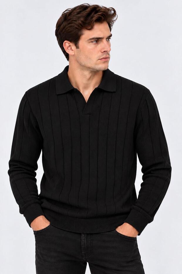 Turbulence Slim Fit Men's Polo Neck Knit Sweater 7786