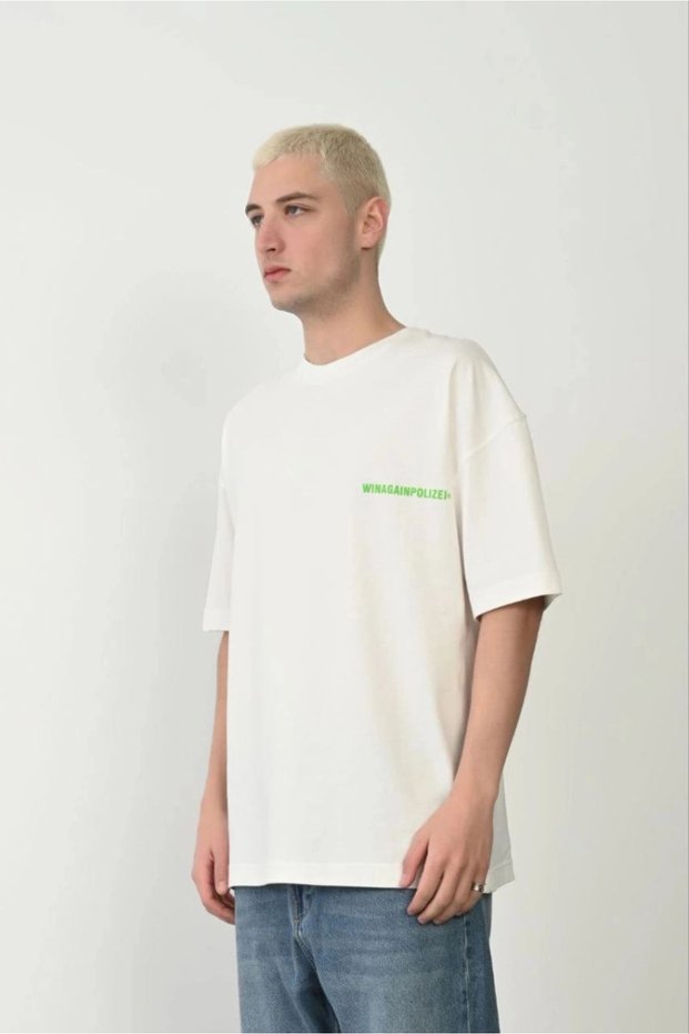 Men's Printed T-Shirt Short Sleeve Crew Neck Relaxed Fit T-Shirt - White