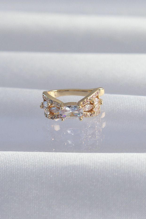 Brass Gold Color Zircon Stone Plated Earcuff Earrings