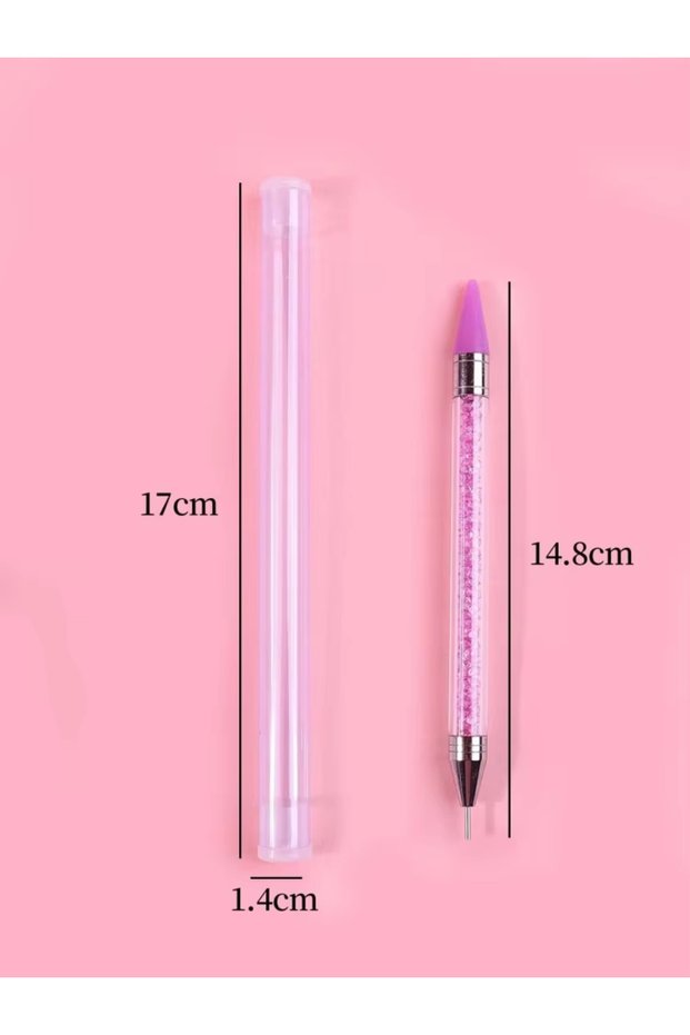 5pcs purple 1pc Wax Nail Rhinestone Picker Dotting Pen Dual-ended Wax Pencil For Rhinestones Tip Cry