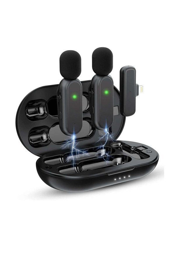 Microphone, Wireless Mini, 75 Feet Range, 7 Hours Battery Life, 3 Mode Denoising, Auto-Connect, for Video Recording and Vlog