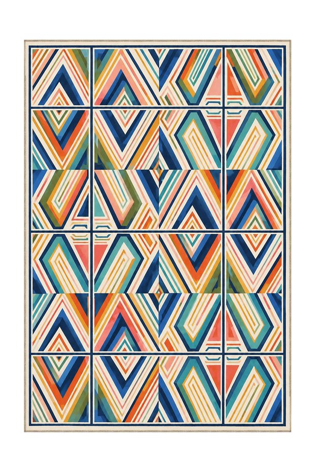 Eta Geometric Pattern Woven Base Carpet Eta4381