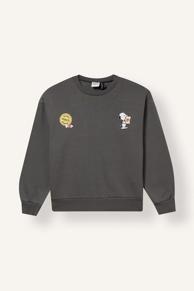 Snoopy Relaxed Fit Crew Neck Printed Thick Sweatshirt Girls I7454A826Wn