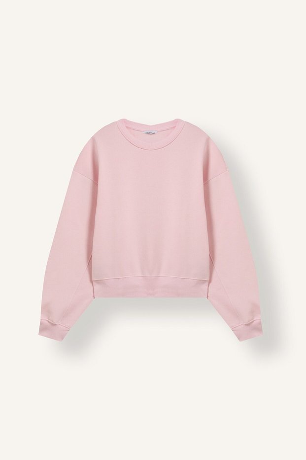 Loose Fit Crew Neck Drop Shoulder Thick Basic Sweatshirt I8111Ax26Au
