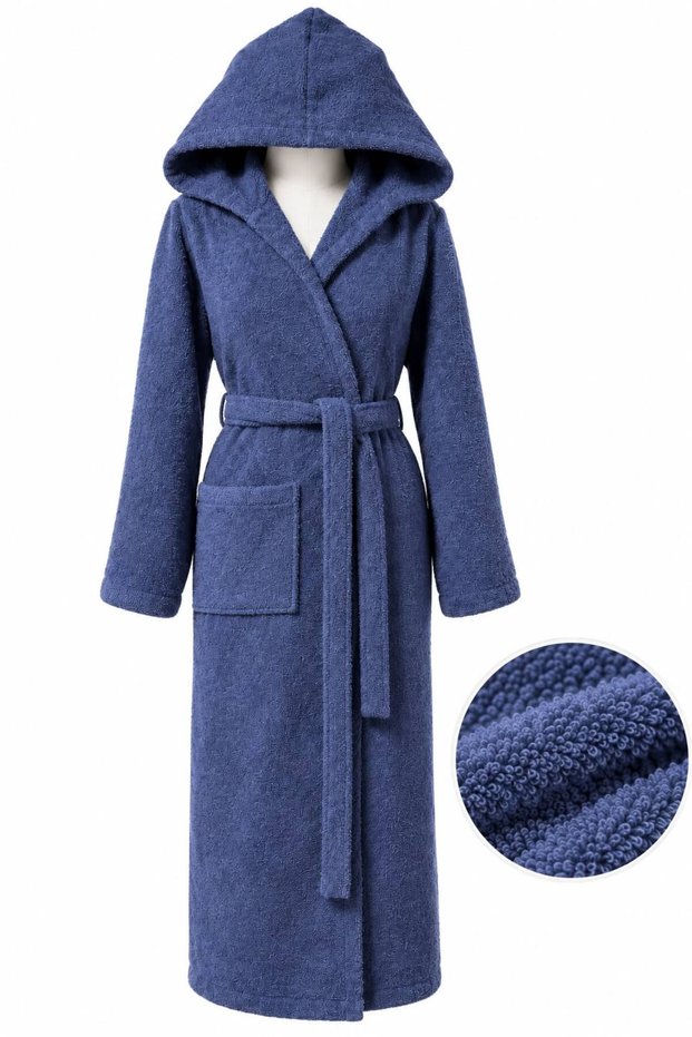 Hooded Cotton Curly Robe – Women's Men's Unisex (M-L-Xl-2Xl-3Xl-4Xl)