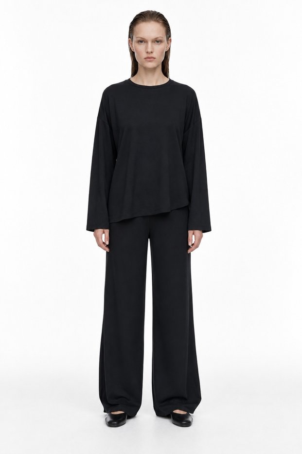 Asymmetrical Cut Wide Leg Suit