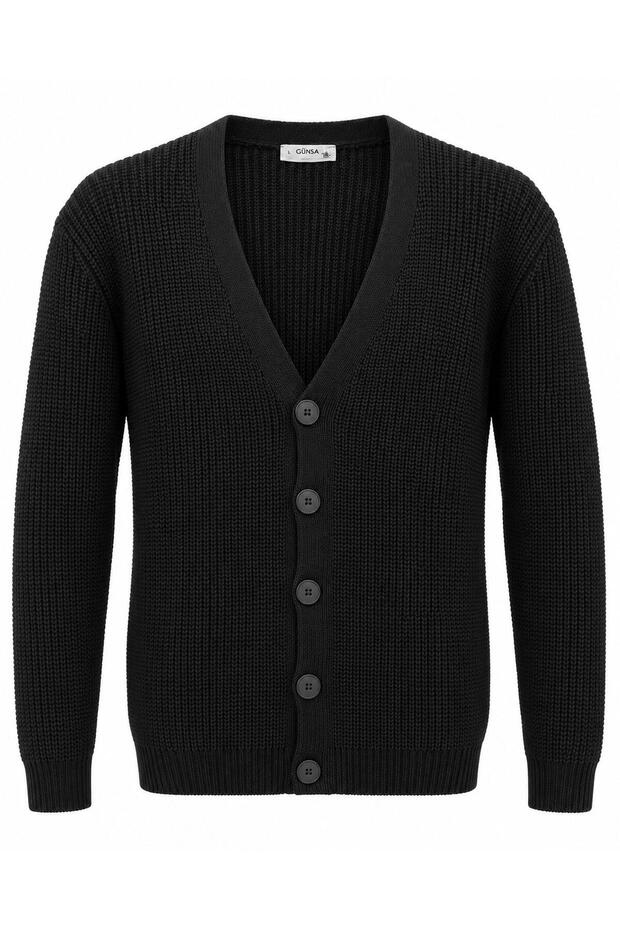 Günsa Comfort Fit Men's Full Button Knitwear Jacket - 7833