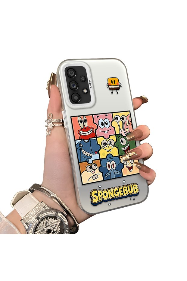 Samsung Galaxy A73 Compatible Puzzle Character Collage Patterned Phone Case Shockproof