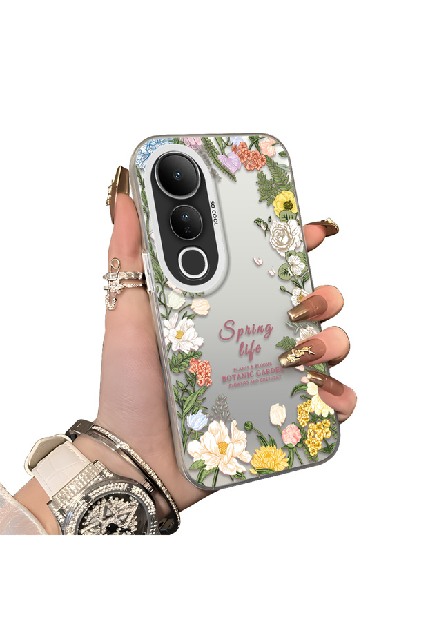 Vivo V50 Lite 4G/5G Compatible Flower Frame Patterned Phone Case Botanic Garden
