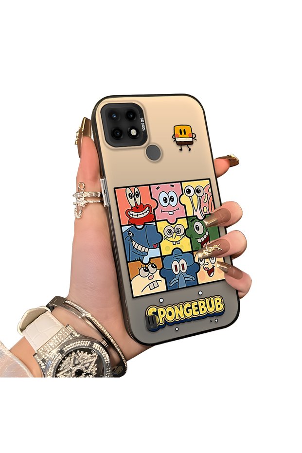 Realme C21 Compatible Puzzle Character Collage Patterned Phone Case Shockproof