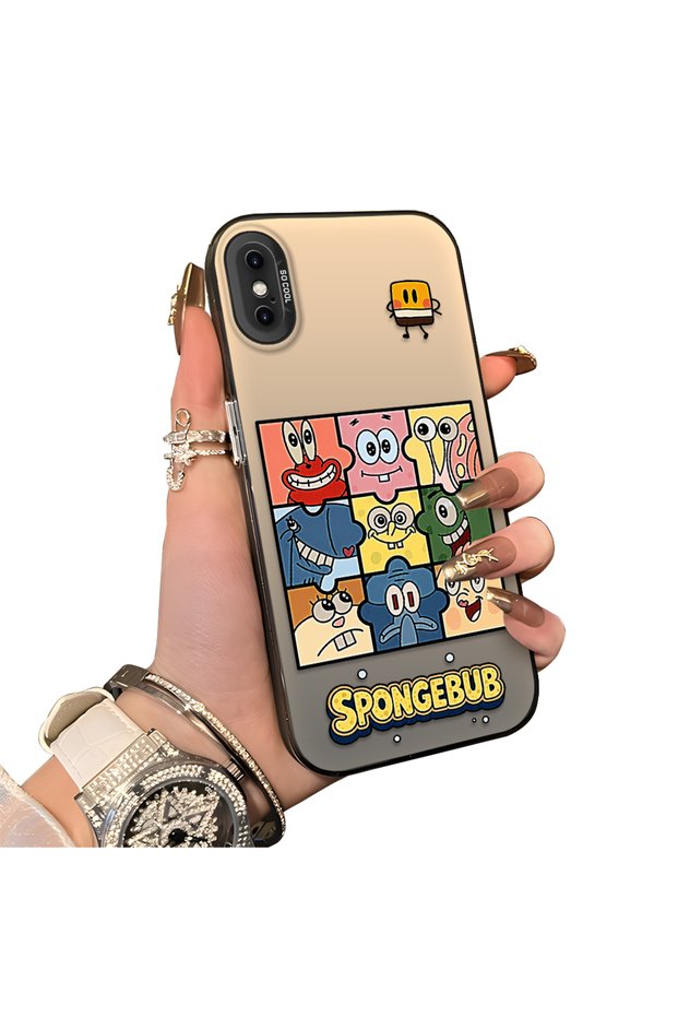 iPhone XS Max Compatible Puzzle Character Collage Pattern Phone Case Shockproof