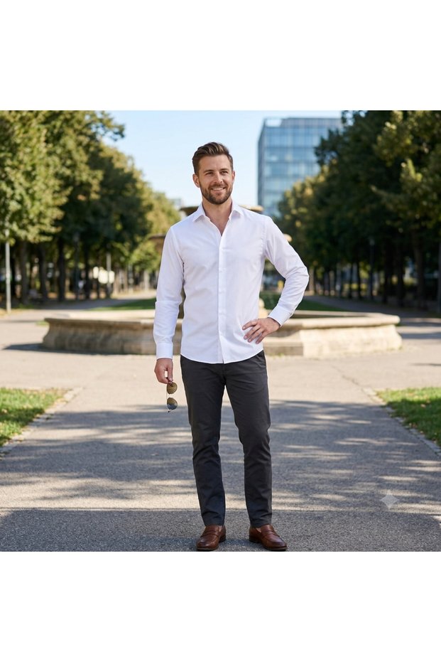 Classic Men's Long Sleeve Shirt – High-Quality Cotton, Slim & Regular Fit Options